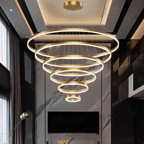 Anillo de luces led para decoración del hogar, lámparas colgantes modernas para sala de estar, comedor, iluminación interior