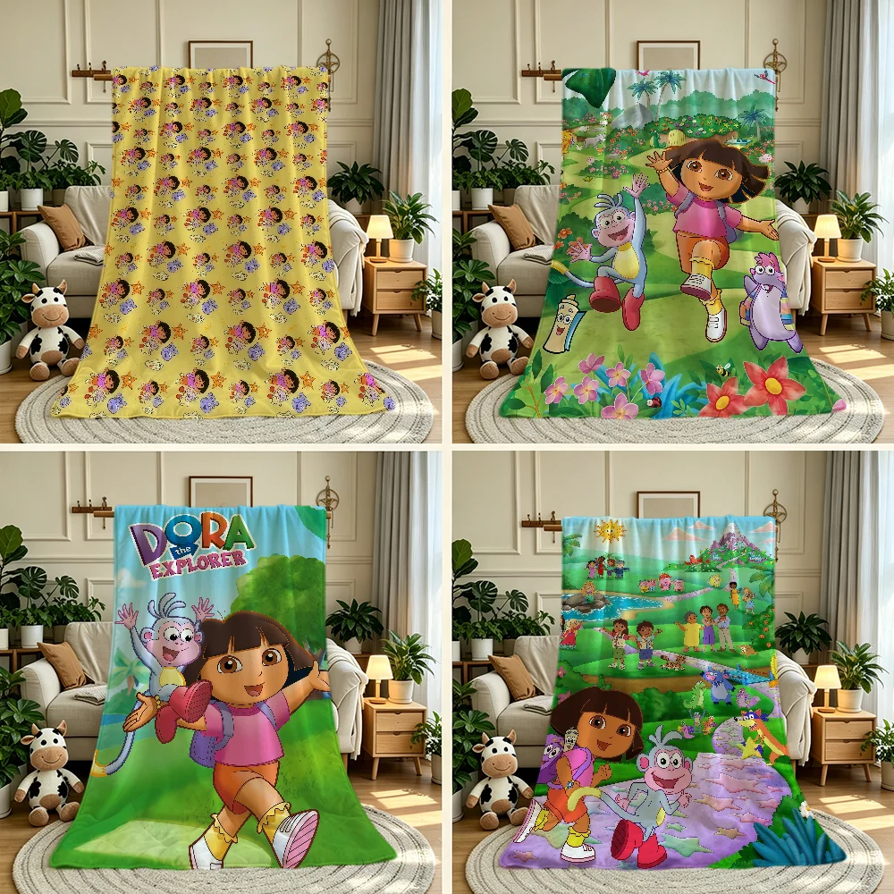 D-Dora Cute Anime E-Explorer-R Blanket Throw Super Cosy Plush Living Room Sofa Couch Childish Birthday Gifts