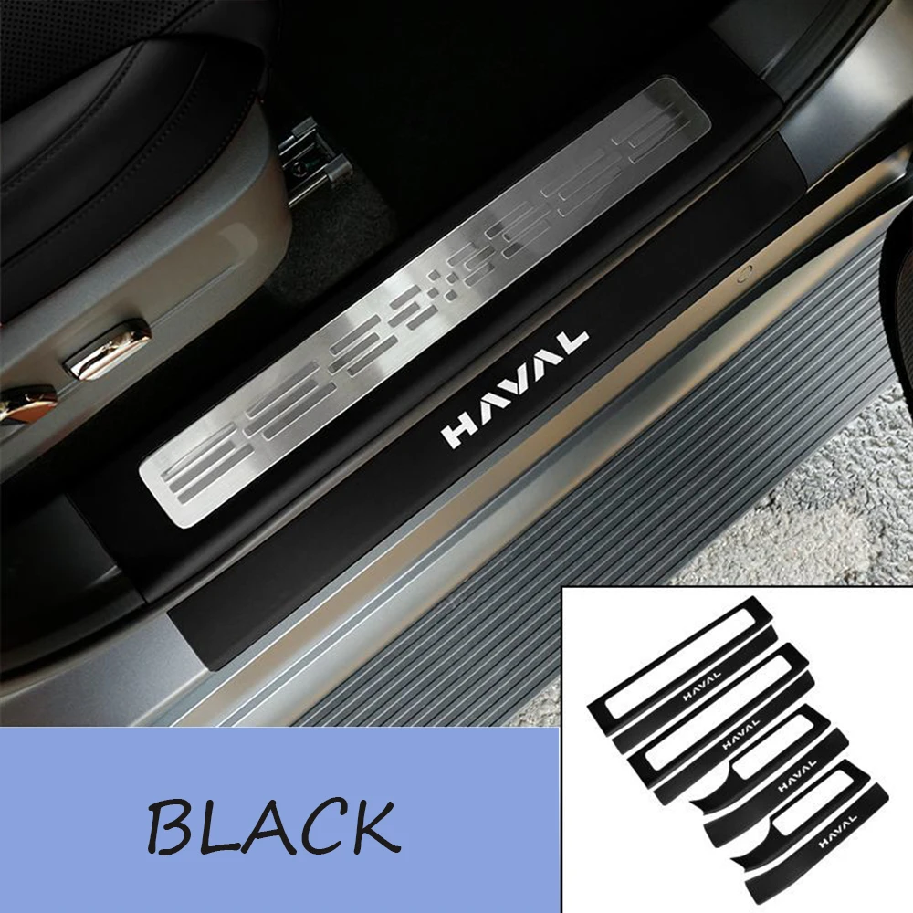 

For Haval H9 2nd 2024 2025 PU Leather Car Interior Door Welcome Threshold Cover Stickers Auto Modified Styling Accessories