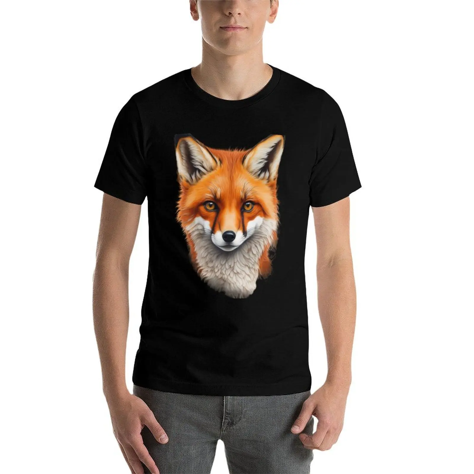 Majestic Charm: Captivating Fox Portrait T-Shirt man t shirt cotton man t shirts for men T-Shirt