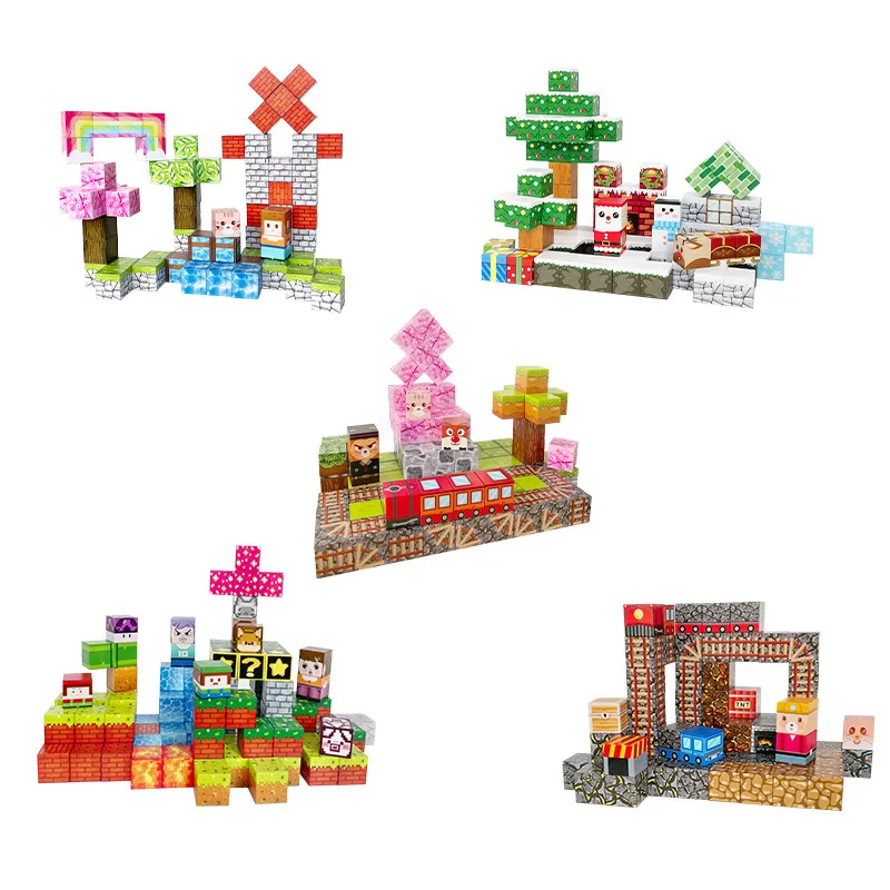 10-200 قطعة كتل مغناطيسية لعبة الألغام المغناطيس العالم لعب للبنين بنات الجذعية مونتيسوري مكعبات الحسية لعبة اللعب هدية