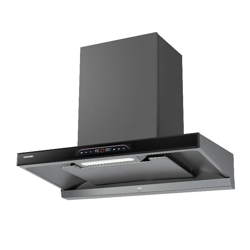 T Shape Range Hood Touch Control Top Mount Kitchen Chimney Cooker Hood Large Suction Stainless Steel Extractor Hood