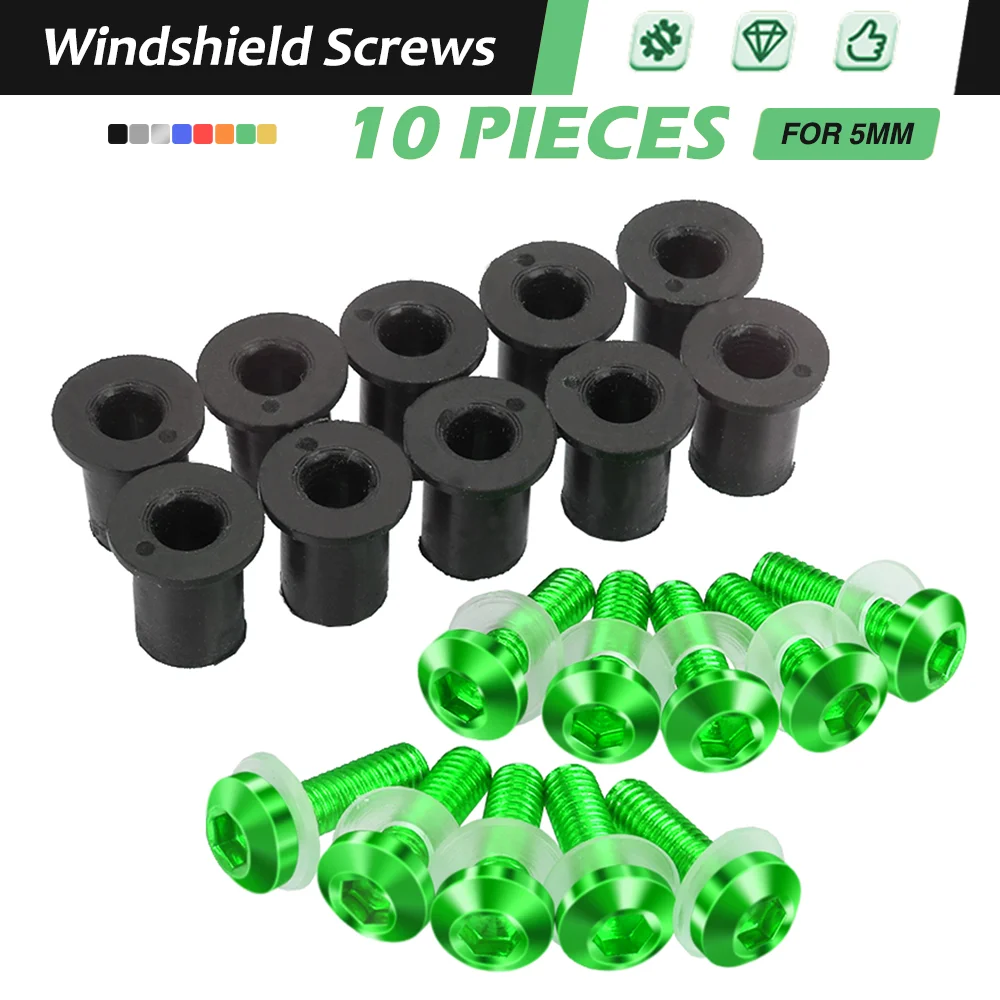 

10 PCS Windscreen Bolt Screw Windshield Screw Bolt Kit FOR KAWASAKI ZX11 ZX1200 ZX12R ZX14 ZX1400 ZX14R ZX25R ZX4r ZX6