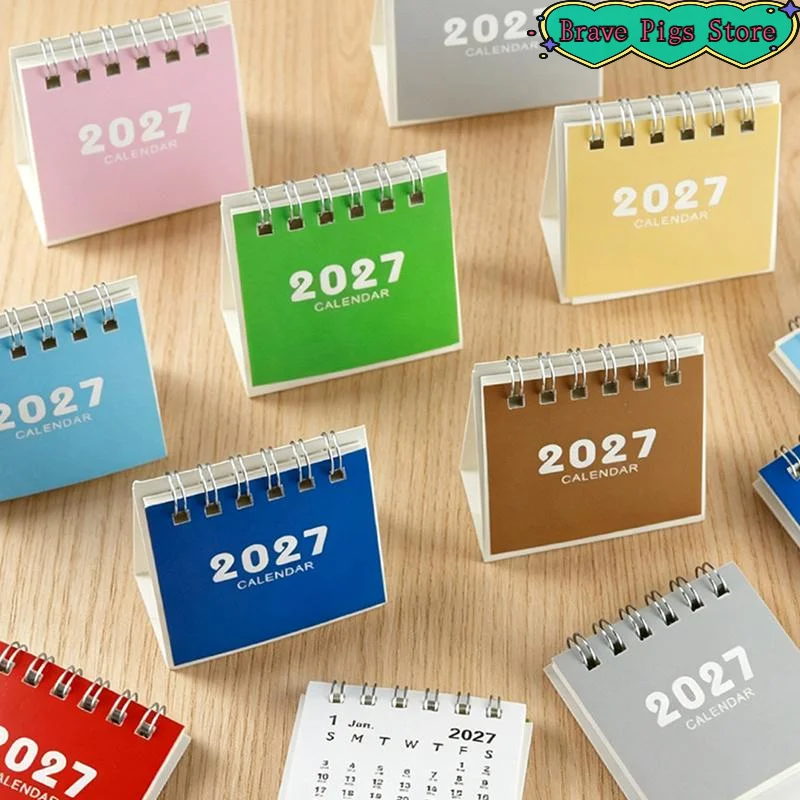 [HM]2027 Desk Calendar Mini Portable Travel Calendars Perfect For Home Office School Daily Schedule Planning Home Decor[HM]