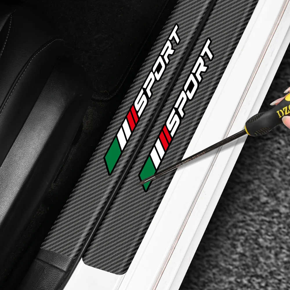 Carbon Fiber Sport Auto Tür Sill Schwelle Aufkleber Auto Stamm Stoßstange Streifen Für Lancia Delta Musa Phedra Thesis Voyager Ypsilon – Detail 5