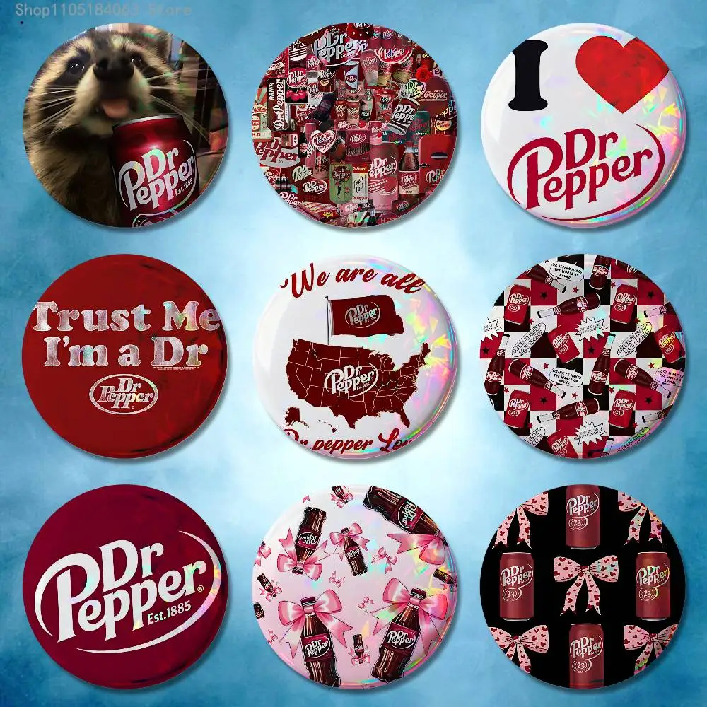 

D-Dr Drink P-PepperS Badges Button Round Creative Pin Brooch Badge Bag Decor Accessories Fans Collect Friends Gifts