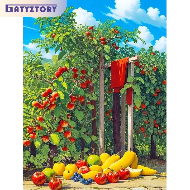 

GATYZTORY Modern Painting By Numbers For Kids Fruits Field Coloring By Numbers Picture Drawing Room Decors On Canvas Wall Art