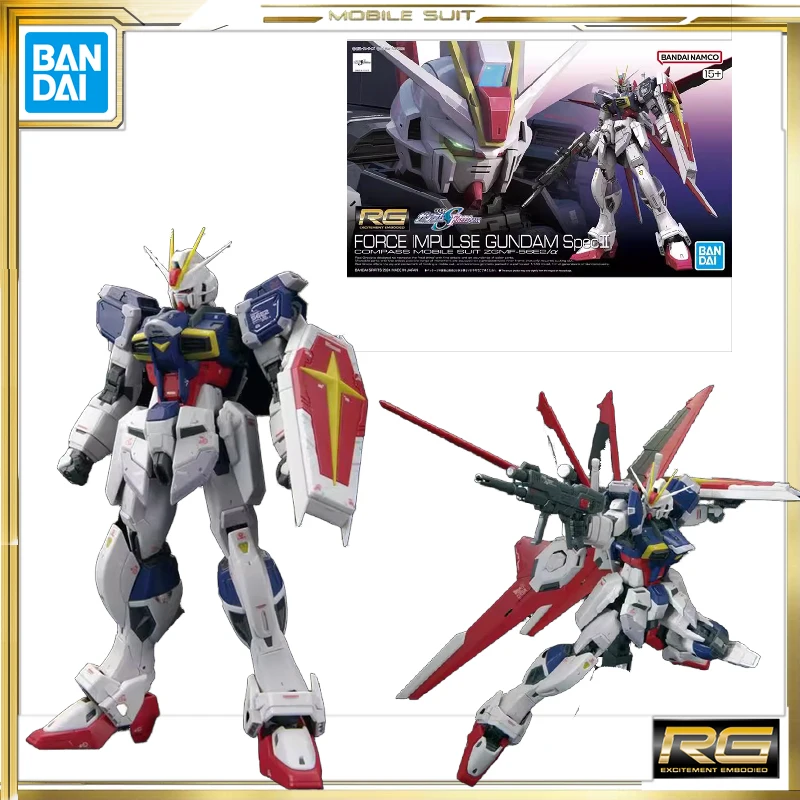 Bandai Original GUND RG 39 ZGMF-56E2 FORCE IMPULSE GONDAM Assembly Model Toys Collectible Model Ornaments Gifts For Children