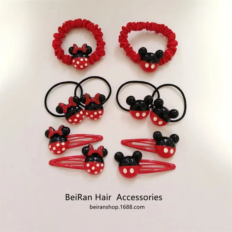 

Headband Mickey Minnie Mouse Cartoon Figures Cute High Elasticity Children Princess Hair Rope Baby Rubber Band Hair Clip