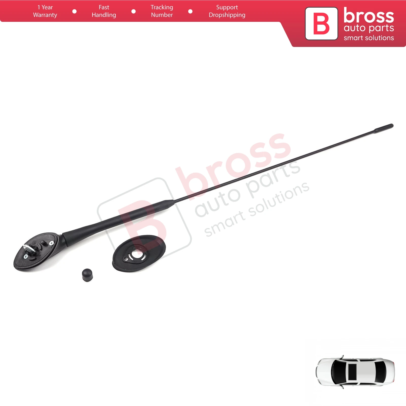 

BSP1098 Roof Radio Antenna Mount Aerial Whip Base Mast AV1T18A886 for Ford Transit Custom Tourneo Connect Fiesta B-Max EcoSport