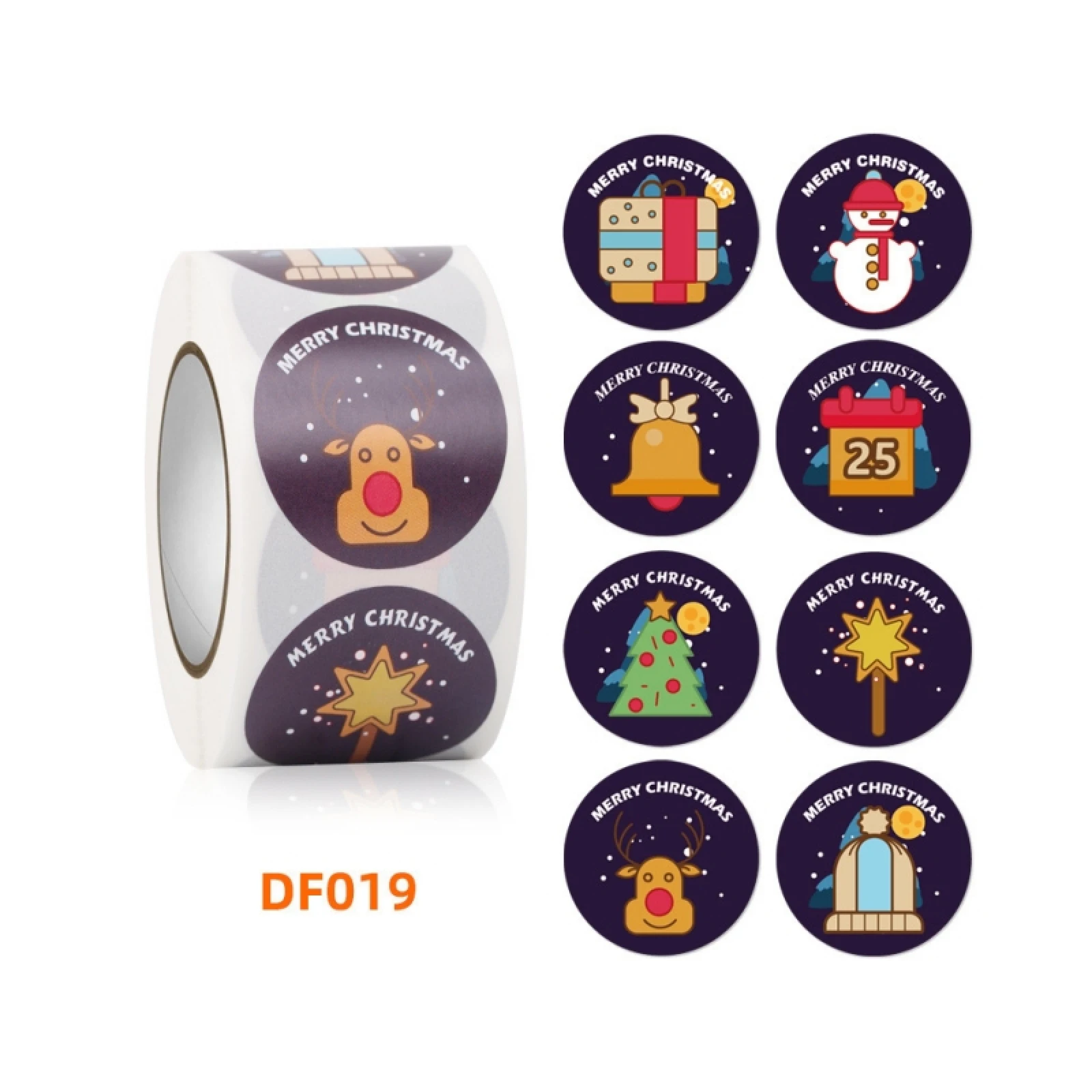 500Pcs 38mm Merry Christmas Stickers Self-adhesive Holiday Stickers For Christmas Decoration Wedding Party Cards Label