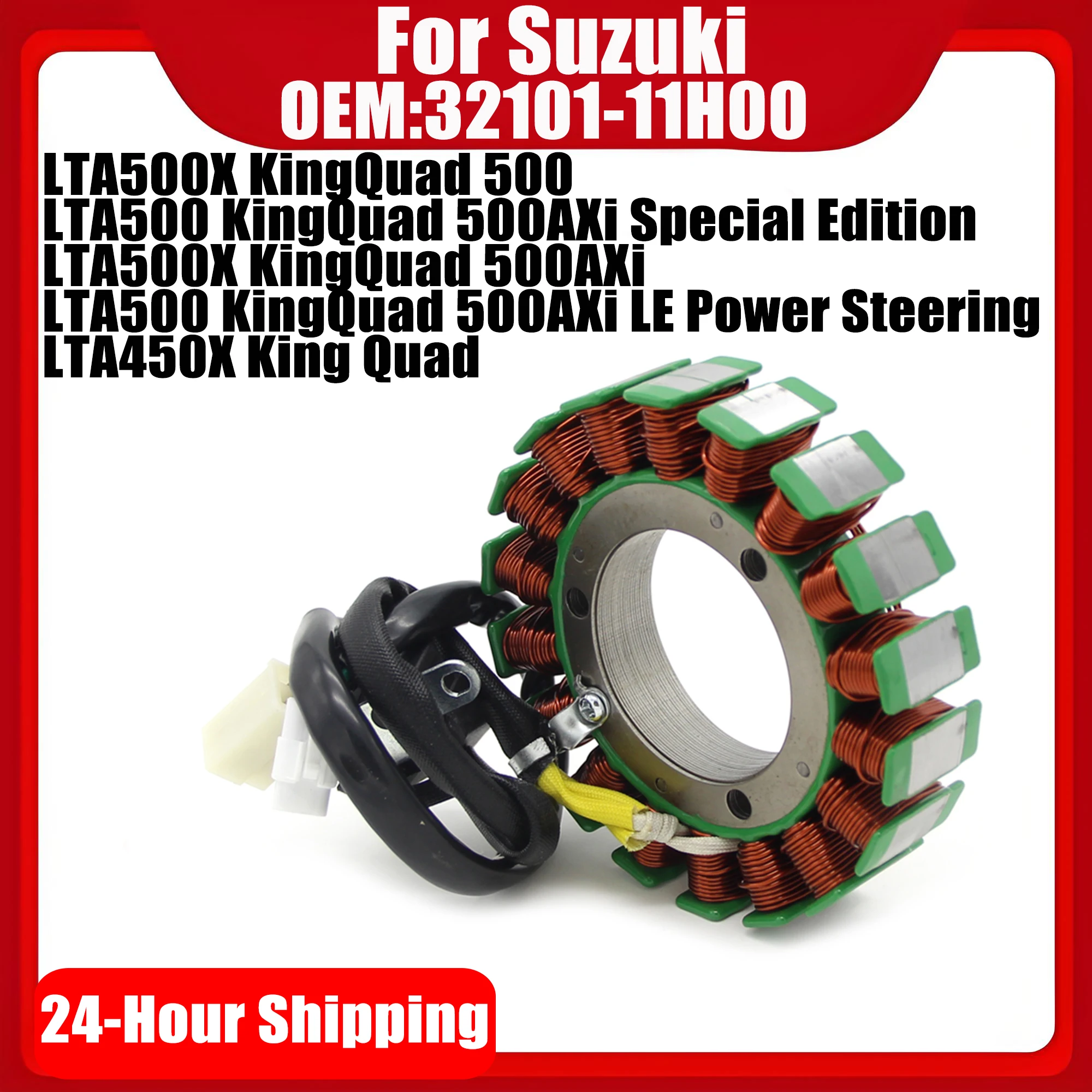 

Motorcycle Stator Coil For Suzuki LTA500X KingQuad 500 LTA450X King Quad 32101-11H00 for Honda FSC600 FJS400 FJS600 Silver Wing
