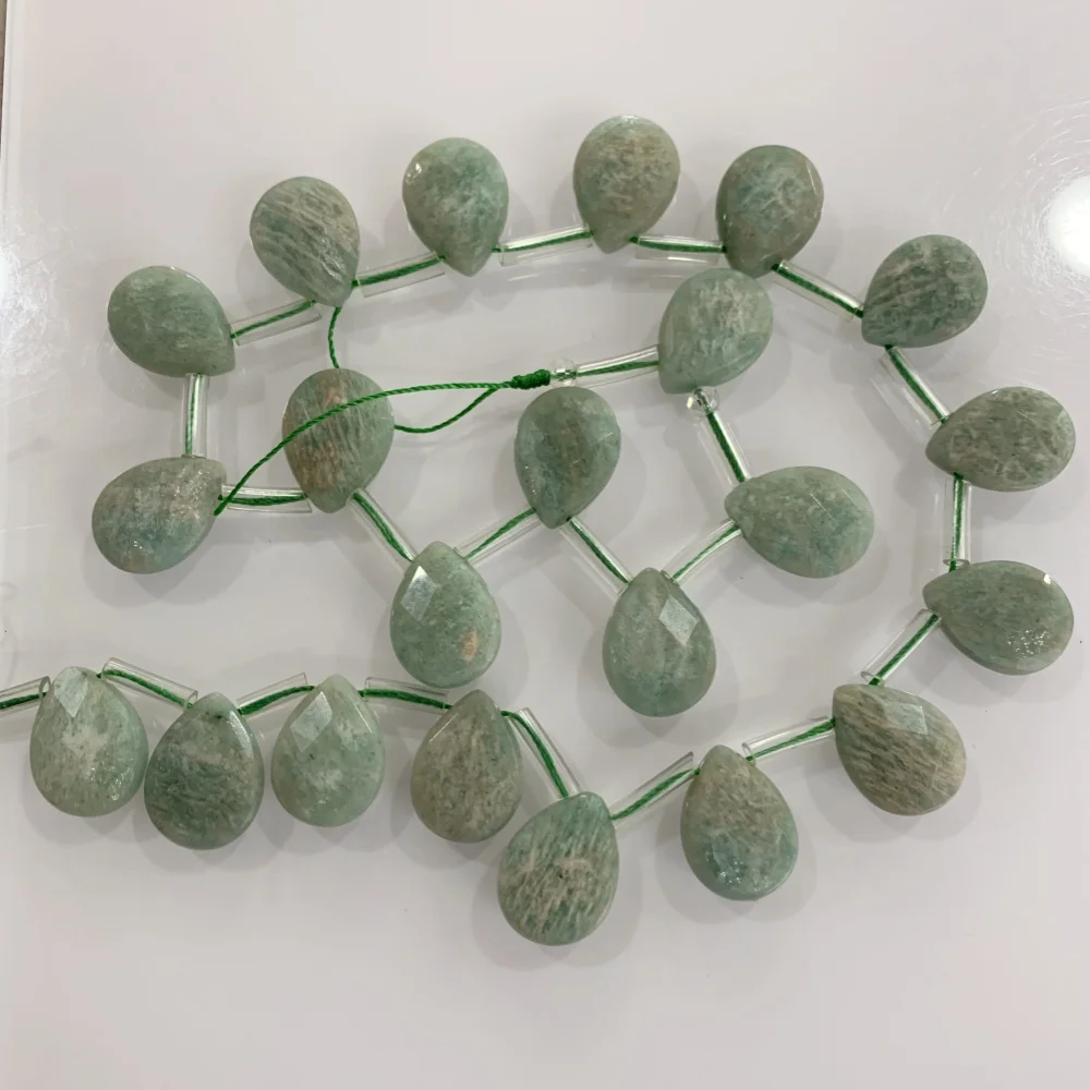 

Naturai Amazontie Sapphire Teardrop Faceted 13*18mm Loose Beads Stone DIY Pendant Necklace for Jewelry Making