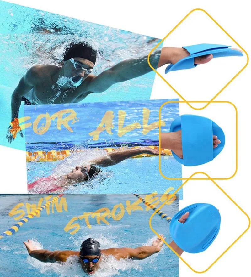 Full Hands Silicone Breaststroke Freestyle Nadadeiras, luvas de palma palmar para adultos e crianças, acessórios de sílica gel, novo, 1 par