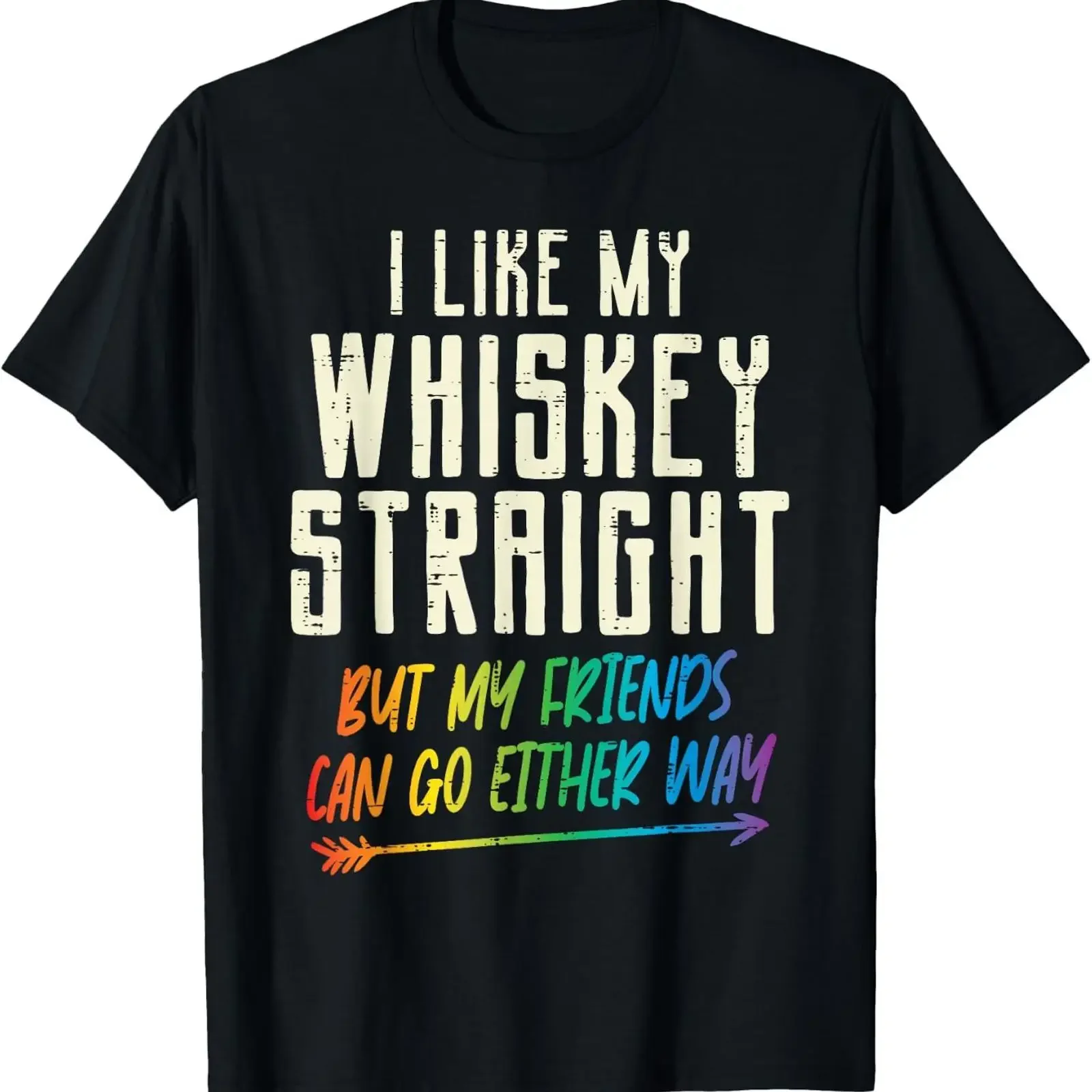 Like My Whiskey Straight Friends LGBTQ Gay Pride Ally T Shirt vintage Washed graphic designer clothes Slightly Breathable