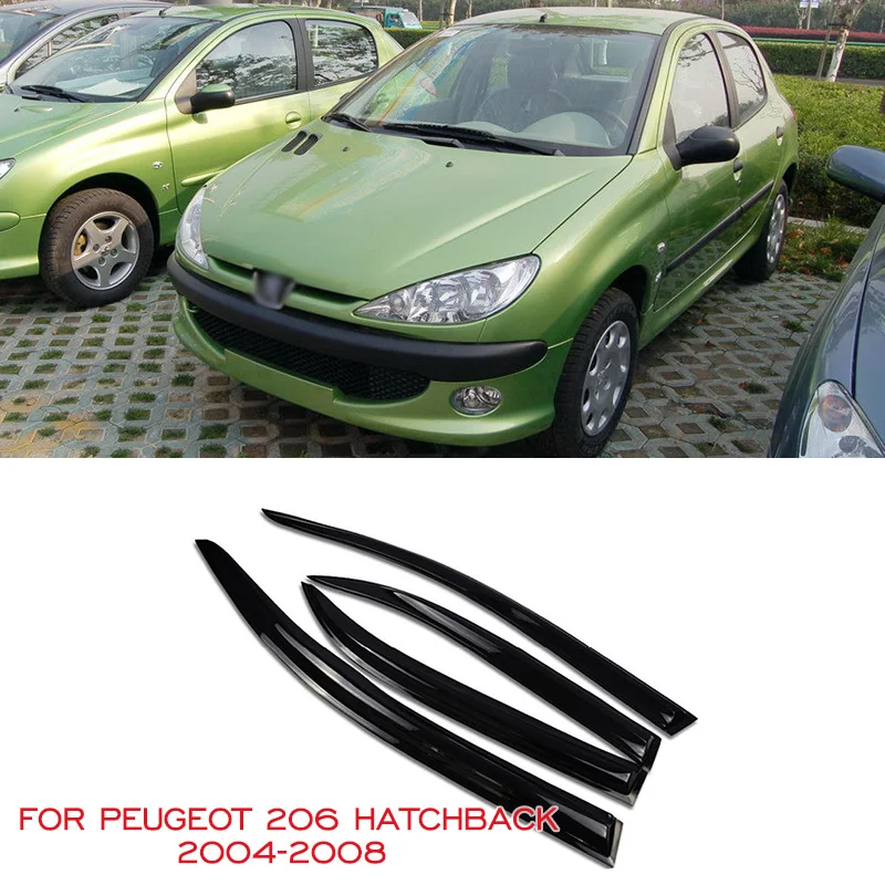 Awnings Shelters For Peugeot 206 Hatchback 2004 2005 2006 2007 2008 Window Visor Sun Rain Guards Weathershield Weather Shields