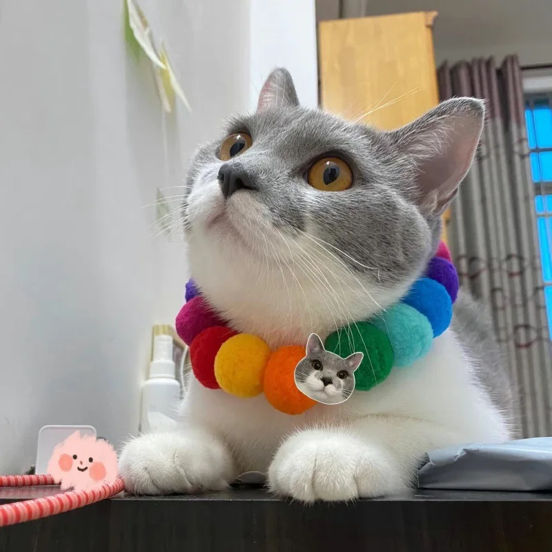 3cm Colorful Balls Pet Collar Christmas and Halloween Decora