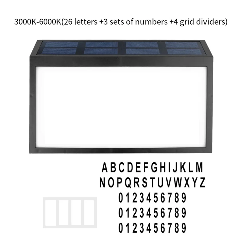 Solar Doorplate Light Outdoor Waterproof LED Digital Wall Mounted Address Number Plate Light-AA26