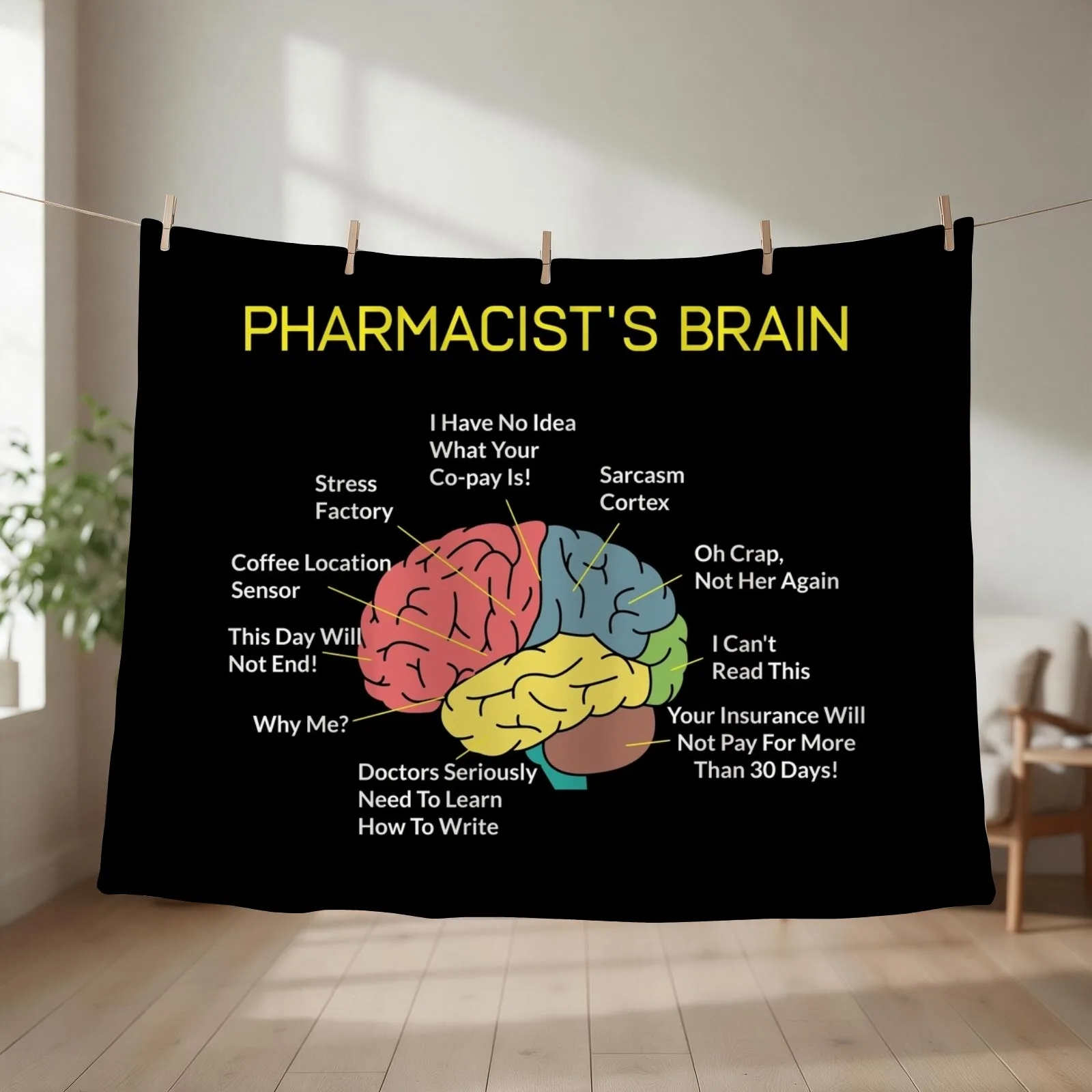 Pharmacist's Brain Funny Pharmacist Pharmacy Tech T-Shirt Throw Blanket Thin Moving sofa bed For Baby Blankets