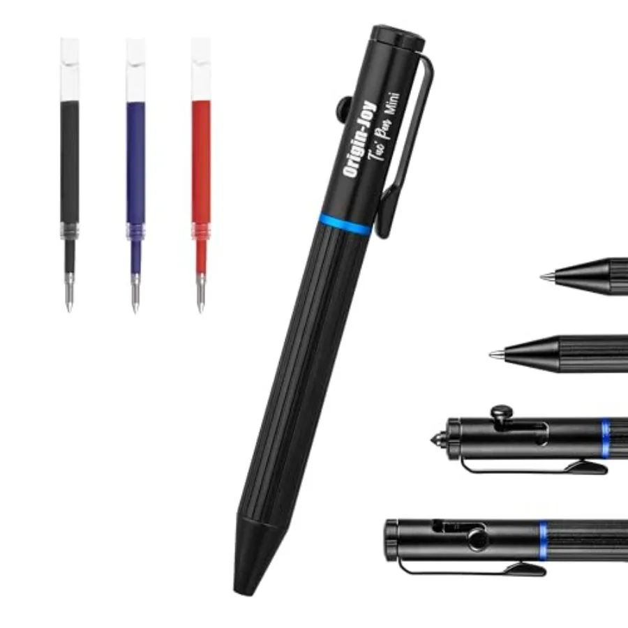 

Mini EDC Bolt Action Tactical Pen, Retractable Tungsten Steel Tip, Compatible with Both Ballpoint and Gel Refills