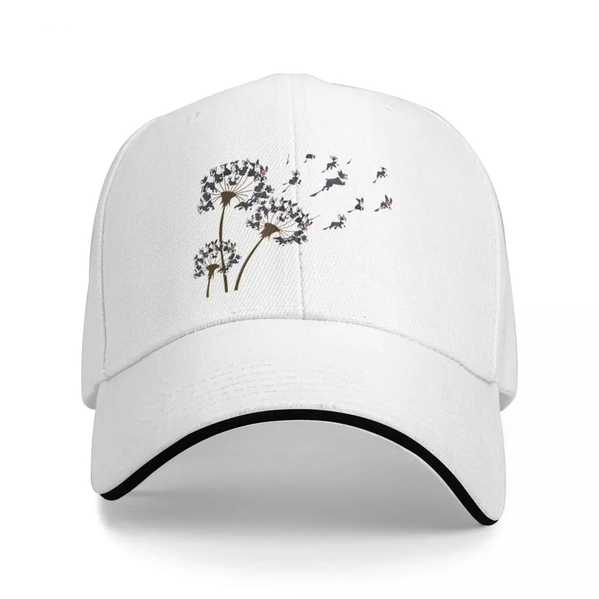 Boston Terrier Flower Fly Dandelion Boston Terrier Funny Dog Cap Baseball Cap designer hat Hat women Men's