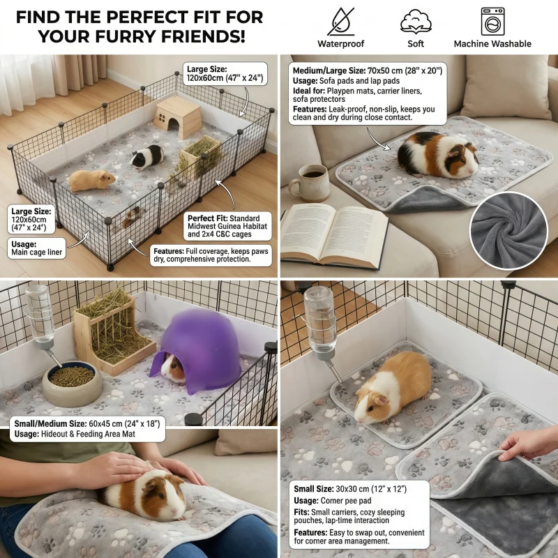 Washable hamster cage mat reusable guinea pig cage liner cat blanket dog blanket (suitable for rats, Totoro, rabbits, cats, dogs view 5