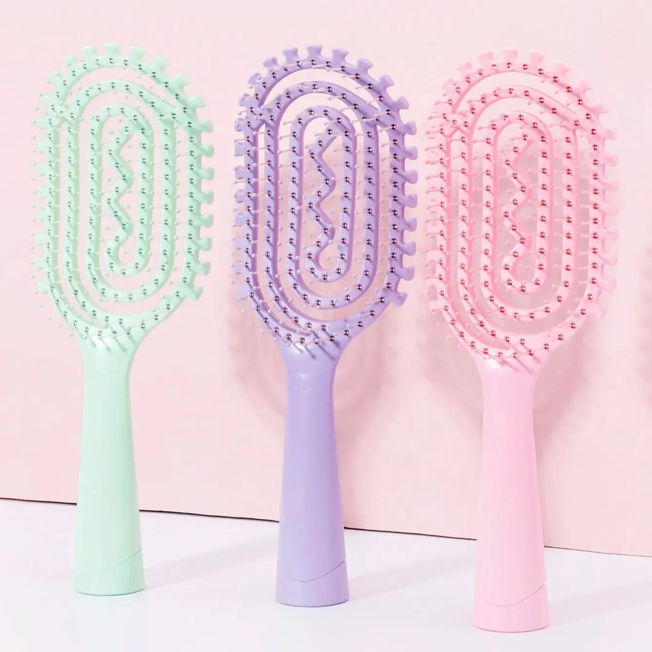Hollow out breathable hair brush, curling styling brush, suitable for exfoliating and wet hair, suitable for all hair types
