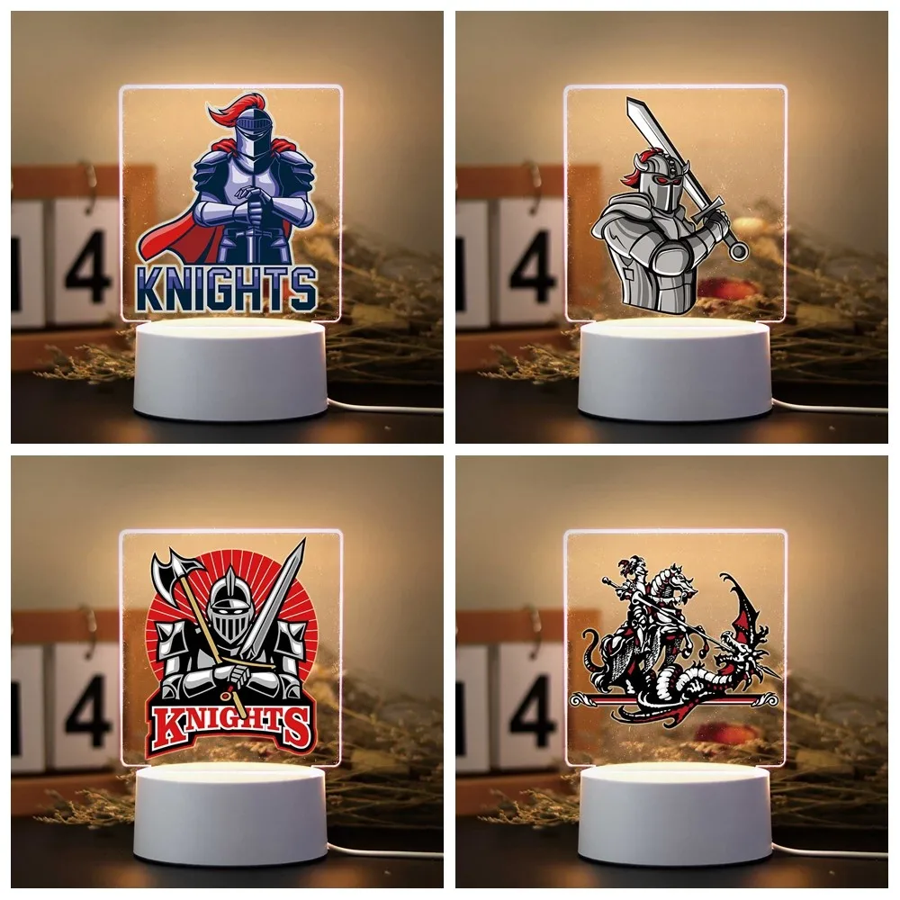 1 pc hot Mighty knight Acrylic Led Night Light Mange Avatar Room Decor Gift