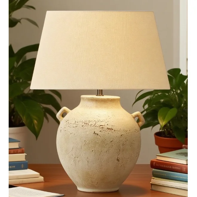 

Creative Wabi-sabi desk lamp, modern design ceramic body AC power supply, for bedroom bedside living room study desk sofa side