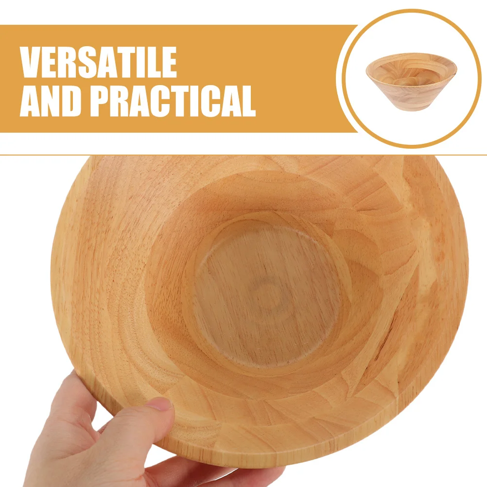 

Wooden Serving Bowl Large Capacity Versatile Use Homes Restaurants Cafes Cone Shaped Design Easy Food Mixing Fruit Bowls
