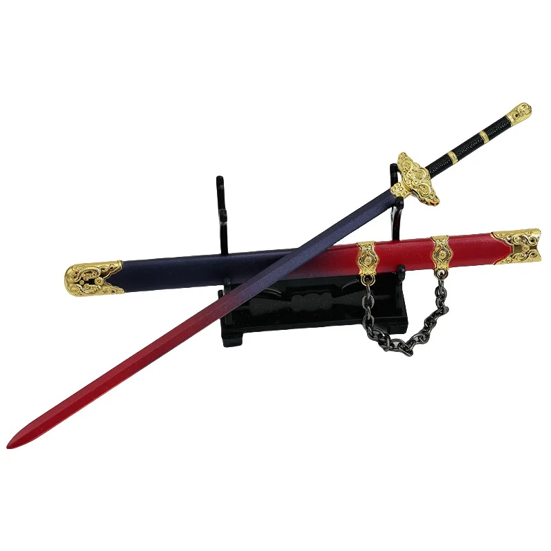 Épée ciel violet 22cm, modèle froid, nouvelle Version avec gaine, modèle entièrement en métal, Collection périphérique de film, cadeaux d'anniversaire, jouet pour garçon