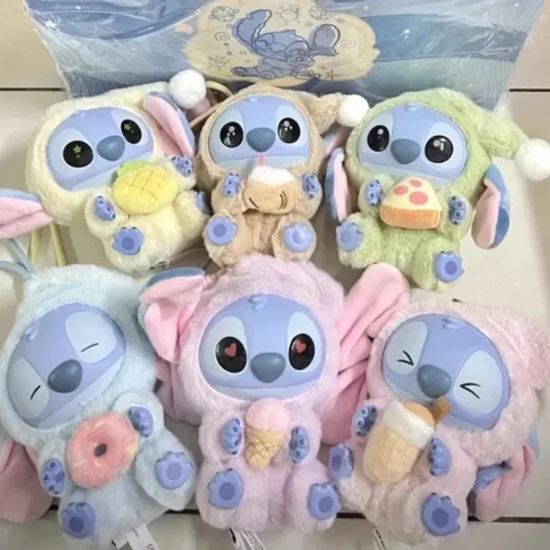 

Nwe Miniso Disney Stitch Eat Some Thing Before Sleep Series Виниловая слепая коробка Сумка Подвеска Милая кукла Таинственная коробка Игрушка Подарок для взрослых