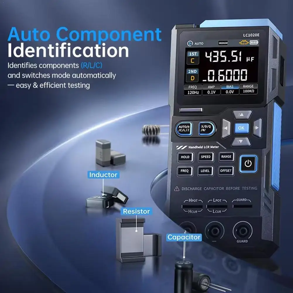 

Resistance Tester, Digital Bridge Handheld Tester Resistance Inductance Capacitance Chip LCR Intelligent Universal Tester