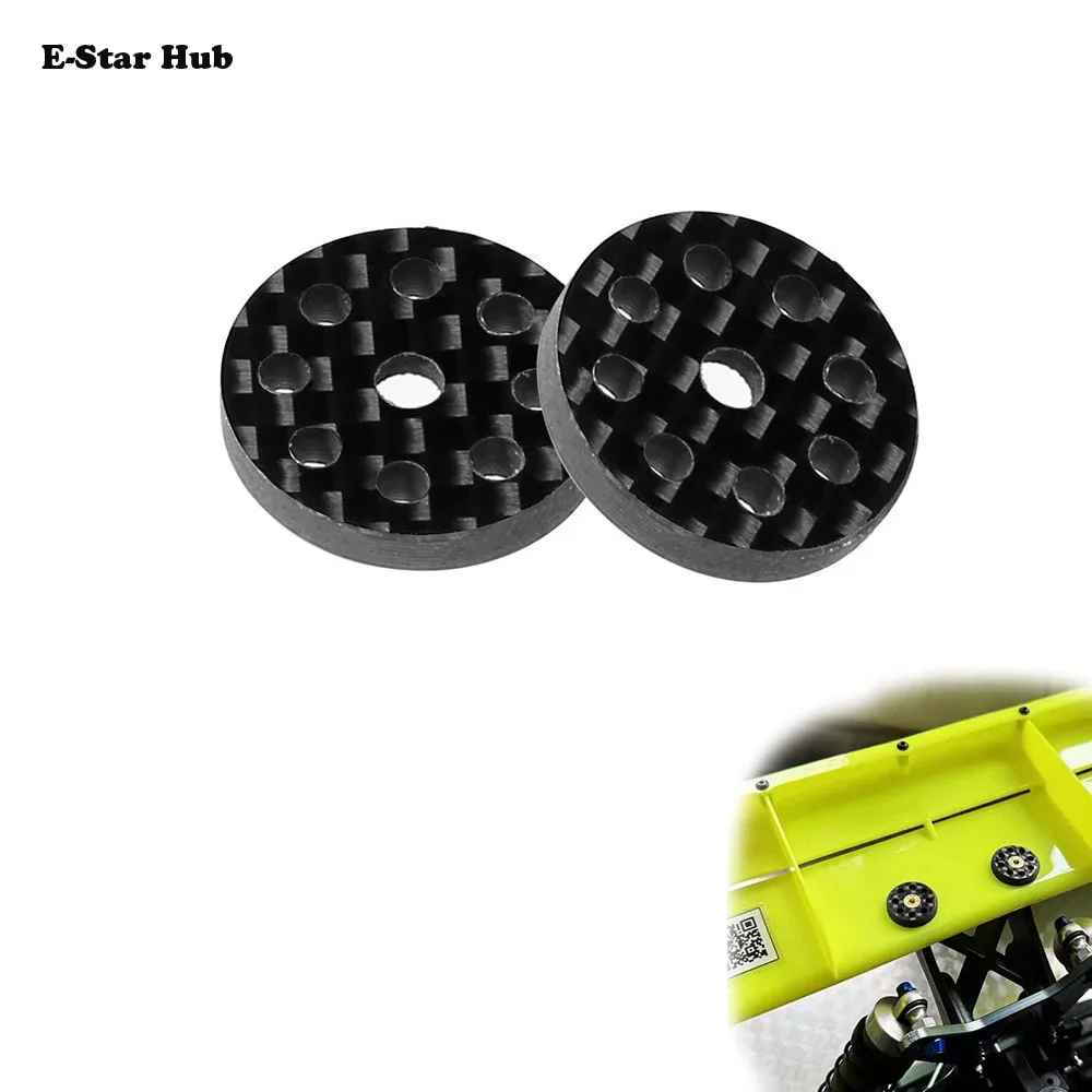 2pcs Carbon Fiber Tail Wing M3 Screw Washer for 1/8 1/10 RC Off Road Buggy Truck Racing Crawler Car Upgrade Parts Accessories