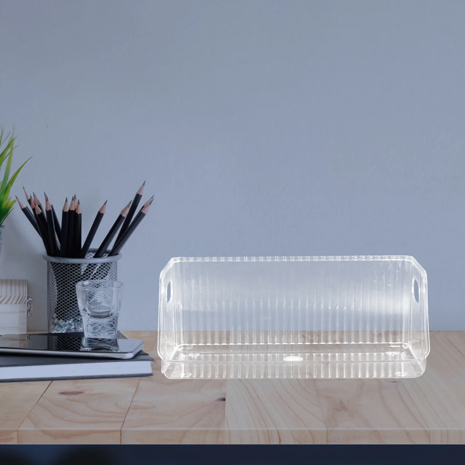 

2Pcs Storage Box Desktop Organizer for Makeup and Skincare with Handle Multi-Functional Vanity Holder Countertop