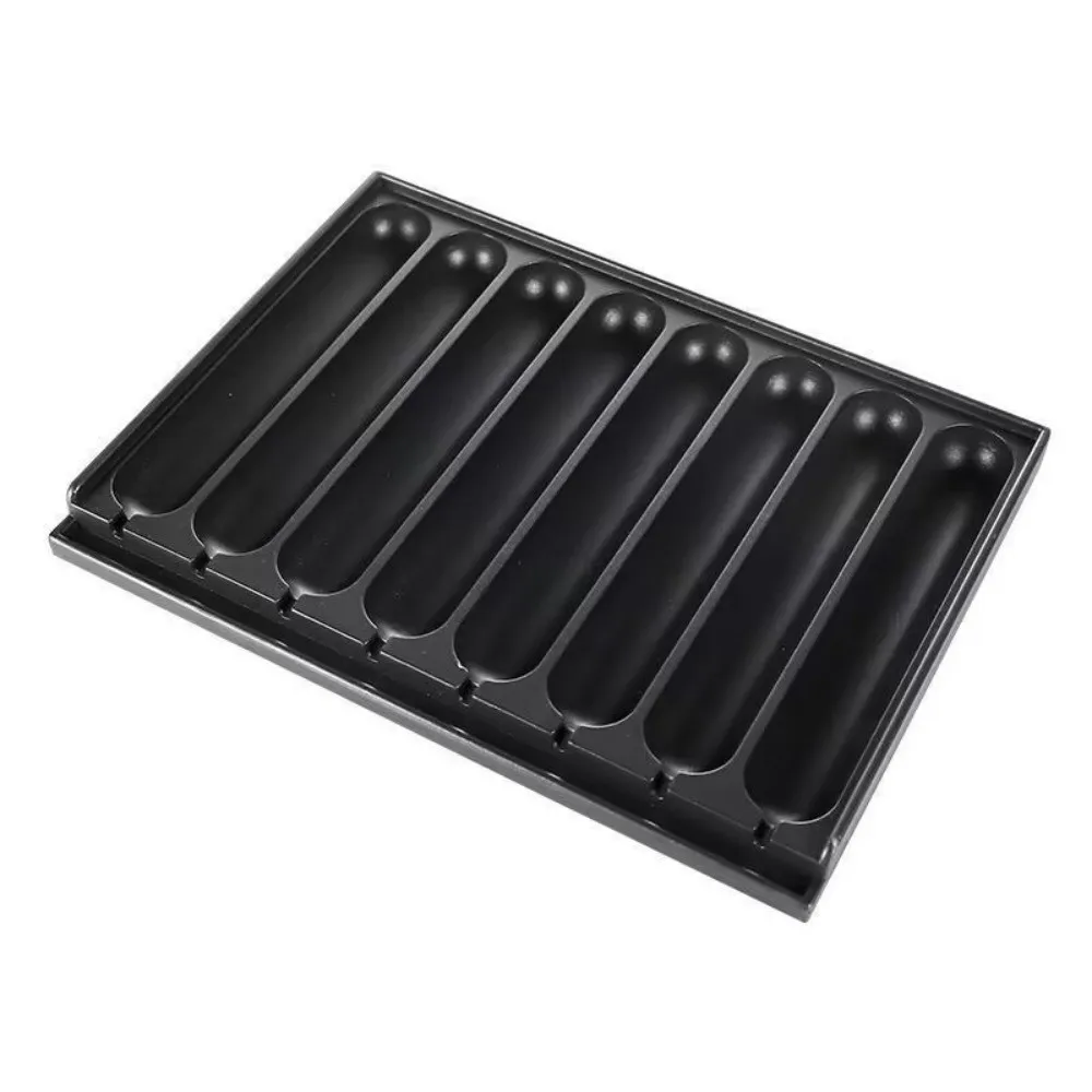 New 8 Grid Sausage Grill Pan Thickened Aluminum Plate Nonstick Hot Dog Mould Tray Portable Sausage Grilling Plate Gas Barbecue