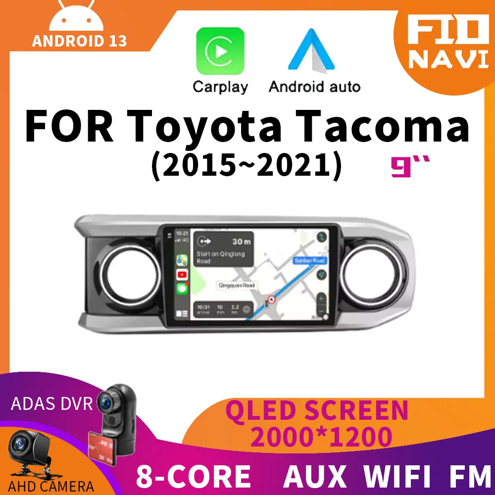 

9" Android 13 Car Stereo Radio Multimedia GPS Player For Toyota Tacoma N300 TRD Sport 2015-2021Head Unit Plug And Play 8G+256G