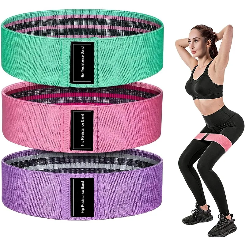 3Pcs Basic Fabric Resistance Hip Booty Bands Glute Thigh Elastic Workout Band Squat Circle Stretch Fitness Strips Loops Yoga Gym