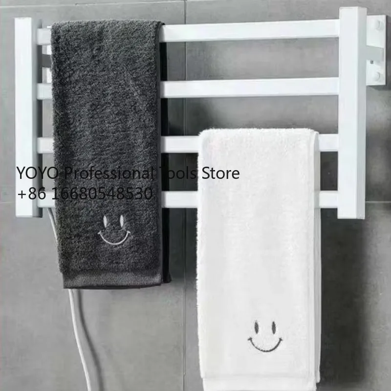 

Hal Bathroom Accessories Black and White Wall-mounted Electric Heater Dryer Heating Rack Electric Towel Rack