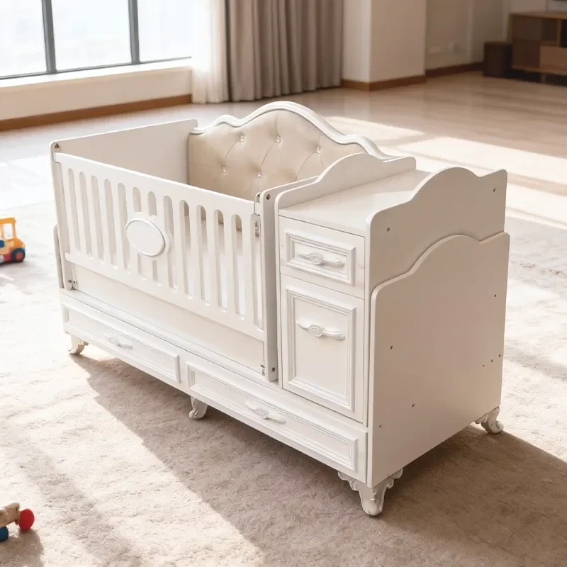 Multifunctional Diaper Changing Table Bed Postpartum Care Center    with Storage Cabinet Splicing Large Bed
