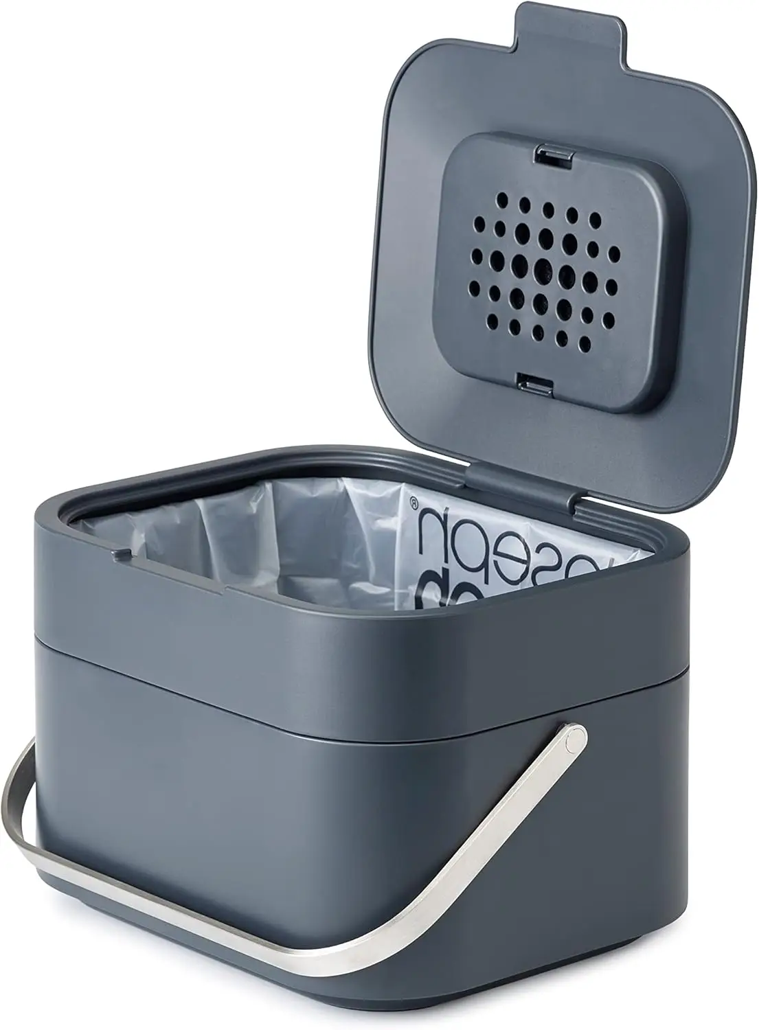 

Smart Kitchen Compost Bin with Odor Filter, Ventilation, 1 Gallon Capacity in Graphite