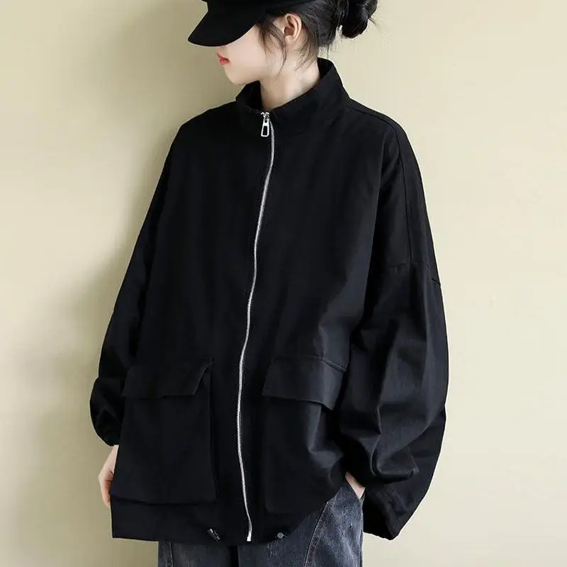 

Женская свободная повседневная ветровка в стиле литературного ретро, рабочая одежда, осенне-зимнее пальто, короткий топ