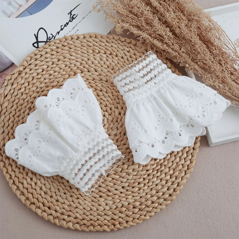 Nail Art Decoration Accessories elastic detachable white fake sleeves For Manicure Photo Props Tools False Nail Display Cuffs