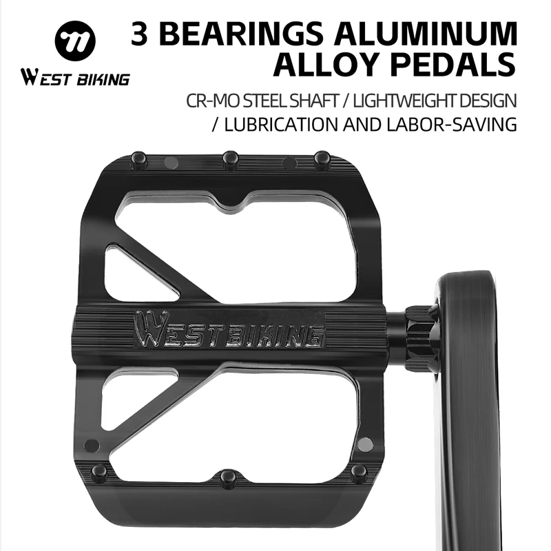 

3 Bearing Aluminum Bike Pedals Ultralight Non Slip Flat Pedals for Road MTB BMX Folding Bikes Cycling Accessories Bike Pedal
