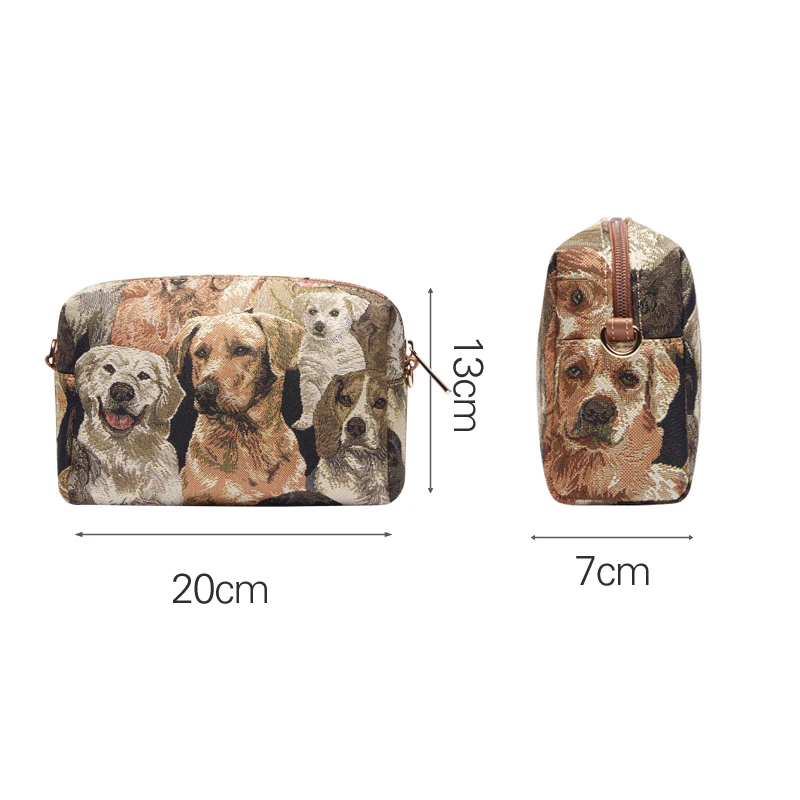 SAJA Tapestry Shoulder Bag Women's Bag Cute Dog Handbags Pouch Wallet Travel Bags For Women Female Tote Messenger Cellphone Bag