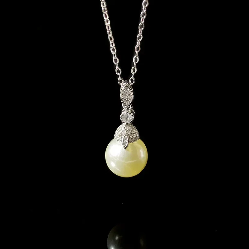 MDLMoissanite1style الأحجار الكريمة اللؤلؤ قلادة NVnv مطلية بالذهب أعماق البحار الأسترالية الأبيض شل حبة قطرات قلادة #1