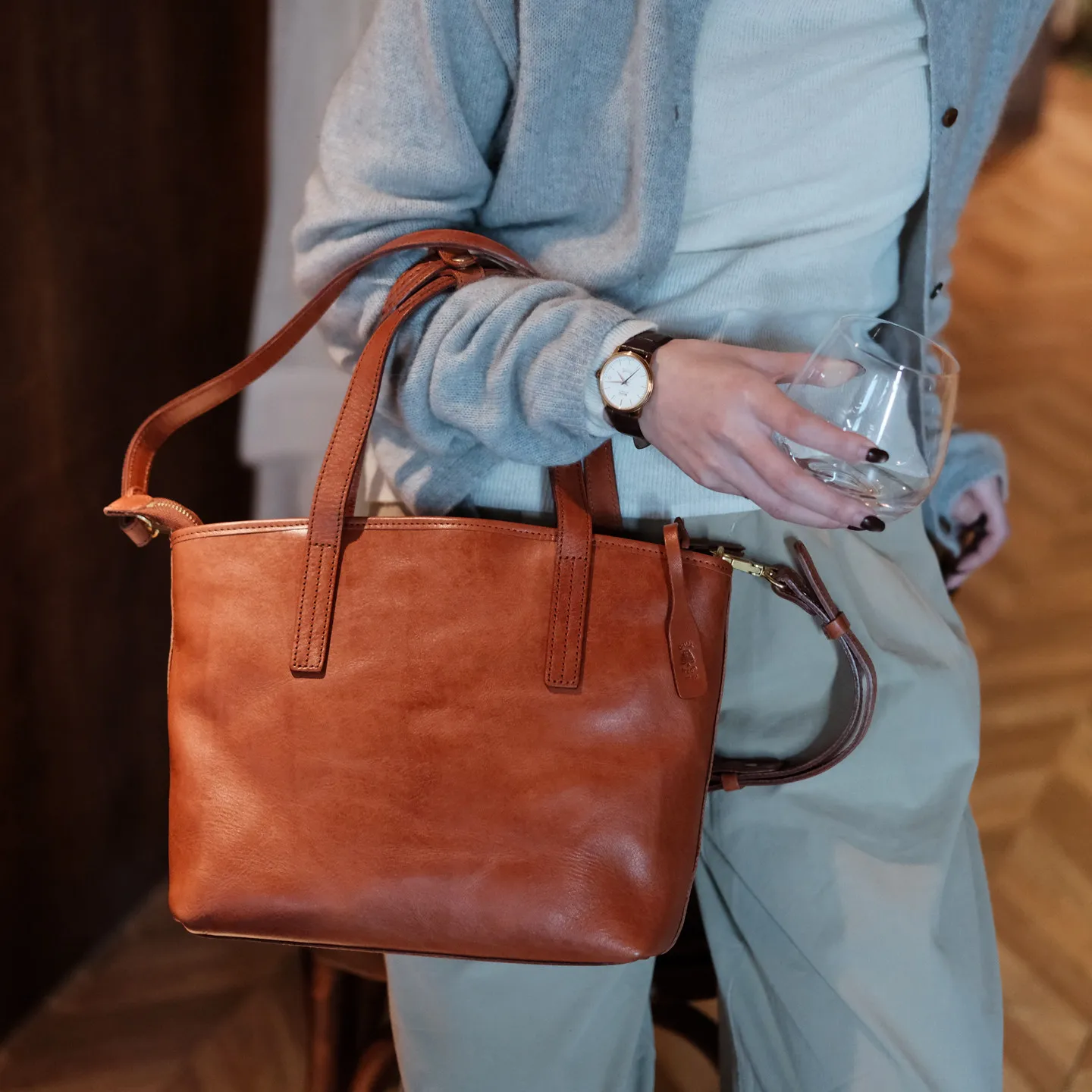 outdoor party luxury genuine leather women's handbag simple fashion designer handmade real cow leather ladies shoulder bag