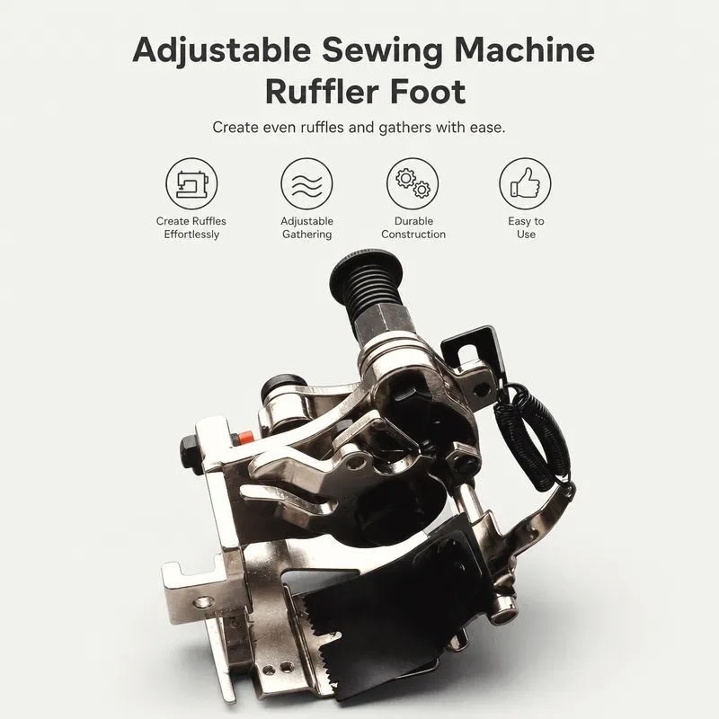 Industrial Sewing Machine Parts, Pleats, Industrial Sewing Machine Wrinkle Presser Foot, 4 Stitches 1 Fold, 8 Stitches 1 Fold