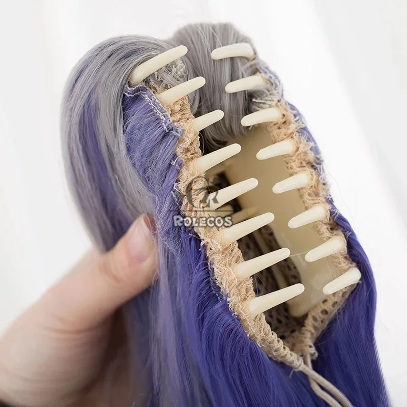 كاندي 2025ROLECOS لعبة الشعر الاصطناعية هونكاي ستار السكك الحديدية تأثيري الباروكات الفضة الذئب هالوين 46 سنتيمتر رمادي شعر مستعار مختلط Synthe
