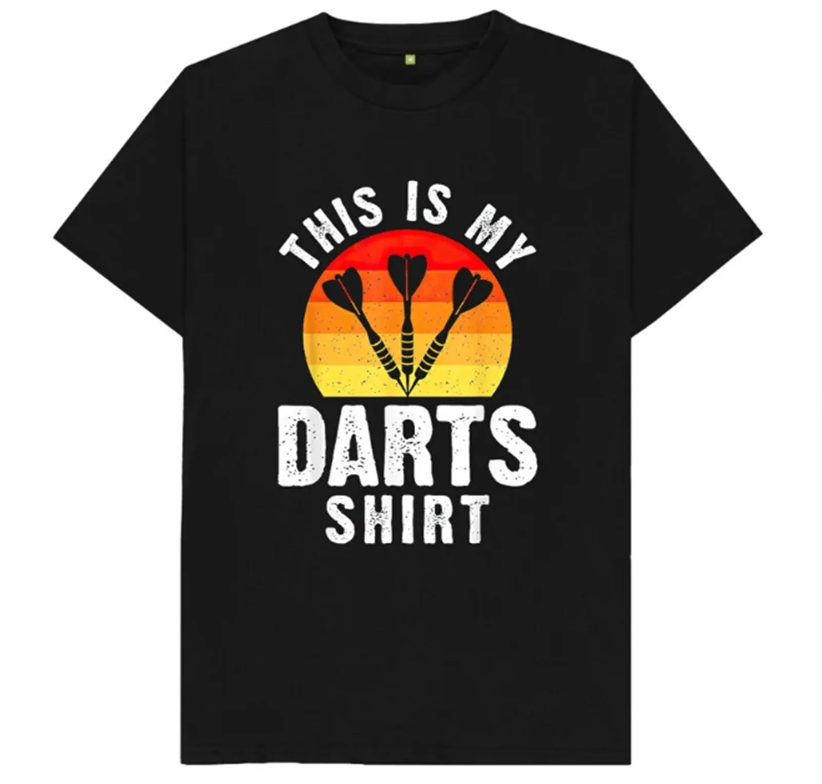 Dart Player T Shirt, Vintage Sunset Darts Graphic Top, Streetwear Casual Outfit, Gift for Pub Game Fans, Fashion Summer Tee